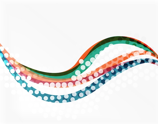 Vector dotted curve waves abstract background