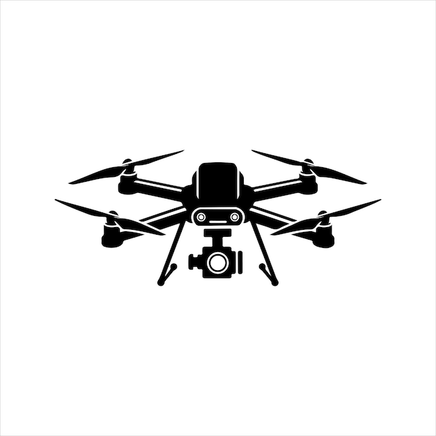 vector drone icon black design flying drone icon