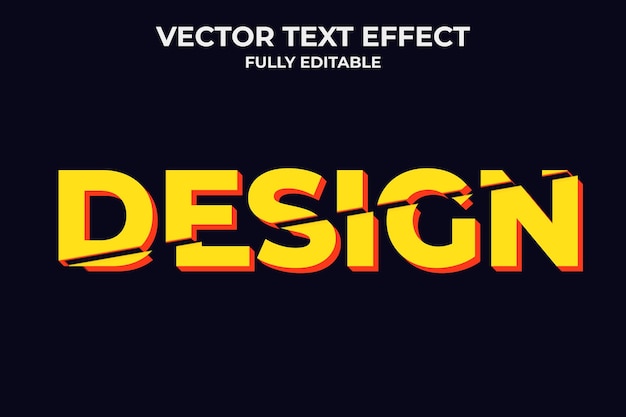 vector editable 3d text effect template cut text effect