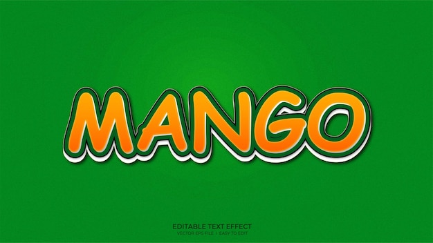 vector editable mango text effect with background