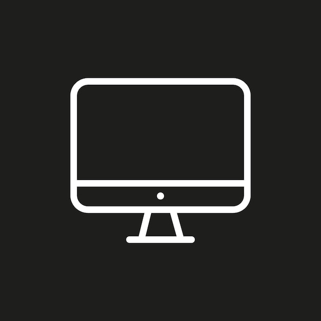 Vector flat illustration White TV icon on a black background The concept of electronic devices Suitable for social networks icons screensavers and as a template