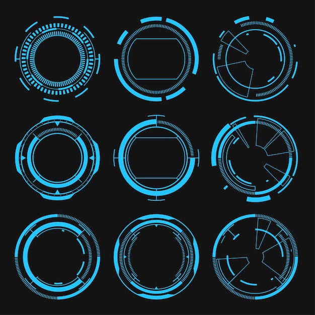 Vector futuristic circle element HUD focus scifi circular design