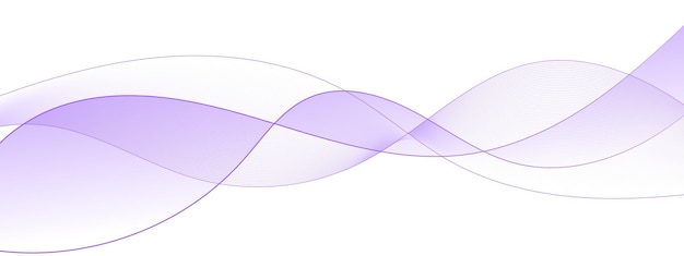 vector futuristic wavy lines flowing smooth curve colorful gradient purple on white background