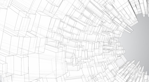 Vector geometric background abstract square shapes and bends