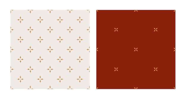 Vector geometric pattern set Festive ornament in retro style Christmas simple abstract texture