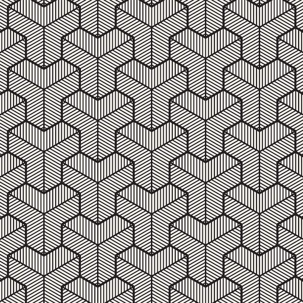Vector geometric seamless monochrome pattern