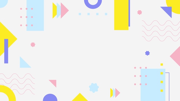 Vector geometric shapes background in flat design white background
