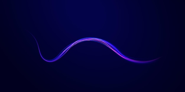Vector glowing lines air flow effect Light trail wave fire path trace line car lights