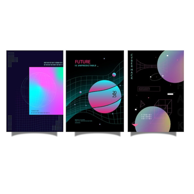 vector gradient lines textured fluidity brochure cover flyer dynamic amorphous pattern design banner