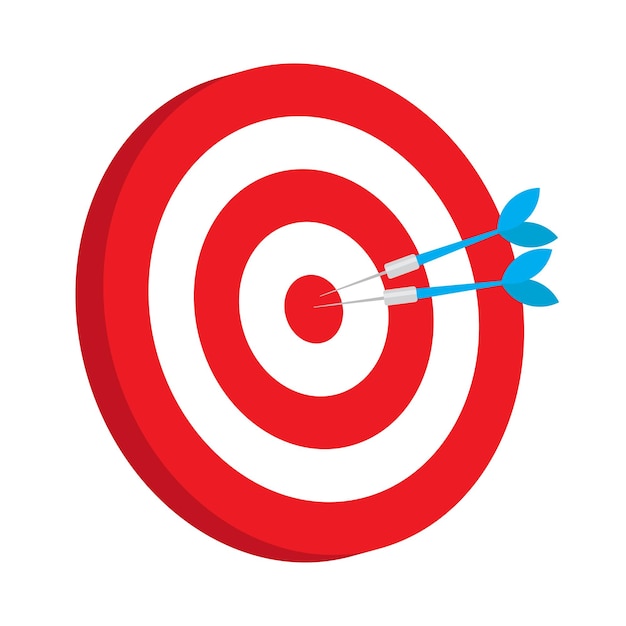 vector graphic illustration of a darts game target and arrow