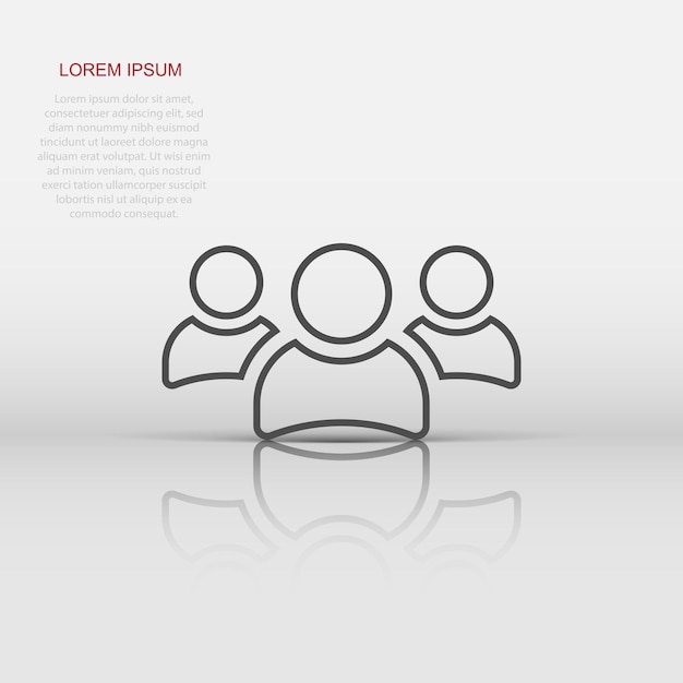 Vector group of people icon in flat style Persons sign illustration pictogram People business concept
