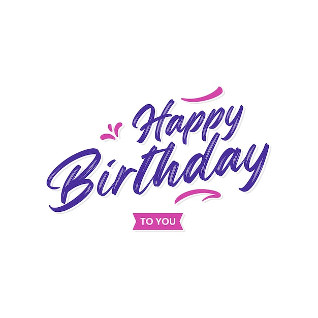 vector happy birthday lettering text banner with party element for celebration