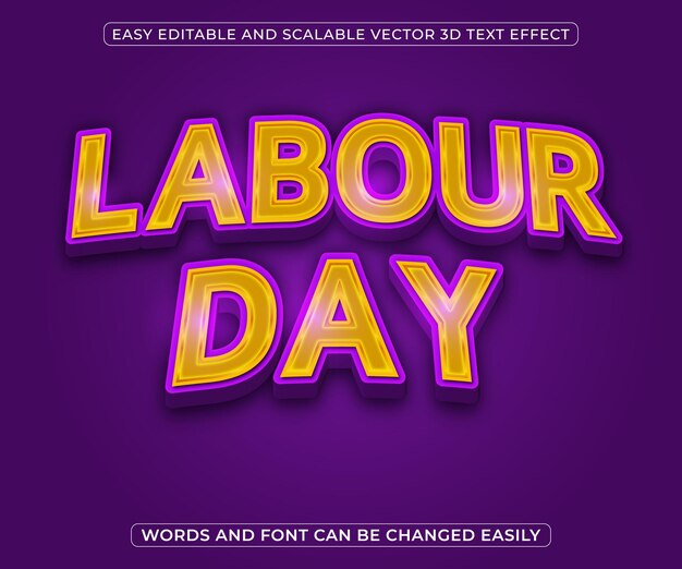 Vector Happy Labor Day 3d text design template