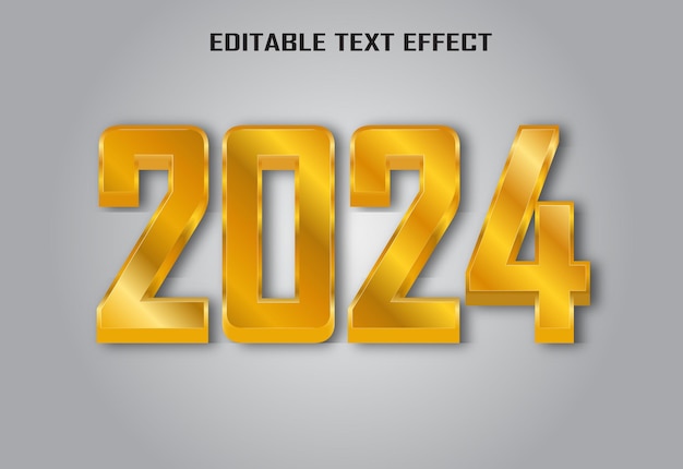 vector happy new year 2024 3d editable text effect design