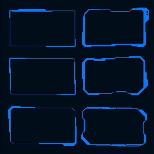 Vector HUD futuristic set hi tech frame element
