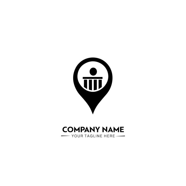 vector icon of simple forms of point of location
