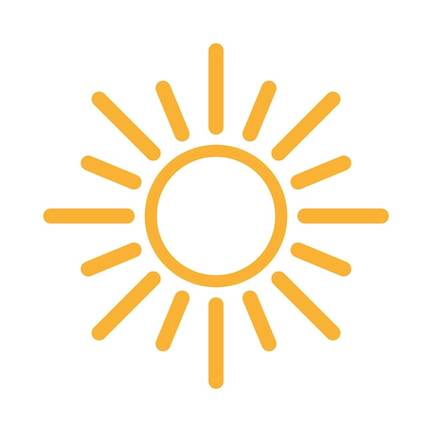 vector icon sun simple line