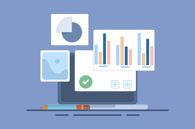 vector illustration about Data Analysis Concept or Creating New Ideas or Business Analysis
