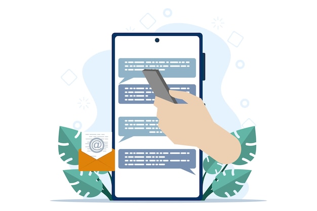 vector illustration about Mobile Chat application Concept for business or discussion