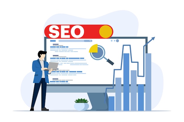 vector illustration about SEO or Search Engine Optimization ranking position change Concept