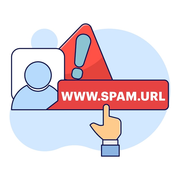 vector illustration about the concept of Dont click on spam URLs