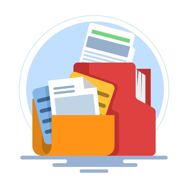 vector illustration about the Concept of file storage or archiving documents or files