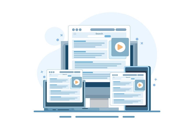 vector illustration about video marketing campaign or promote brand or influencer advertising