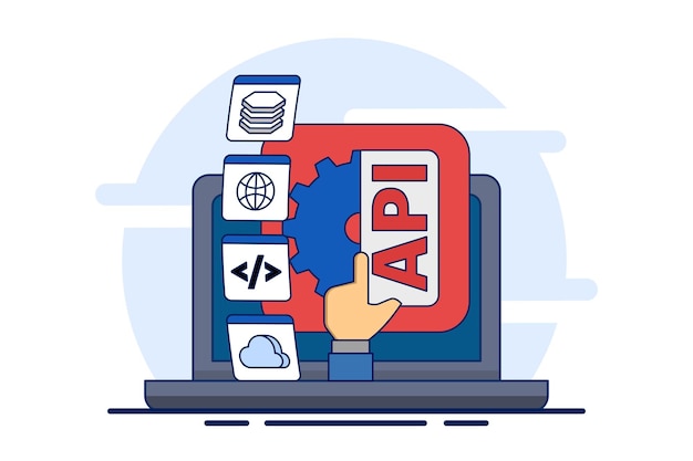 vector illustration Concept of application programming interface or software development tool