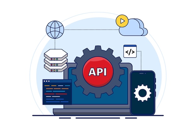 vector illustration Concept of application programming interface or software development tool