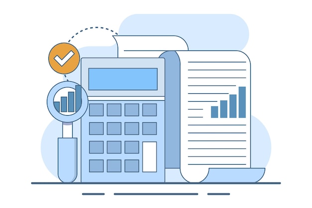 vector illustration Concept of performance data analysis or investment report or marketing study