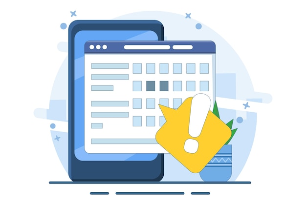 vector illustration Concept of reminder in calendar or deadline notes as reminder of important event