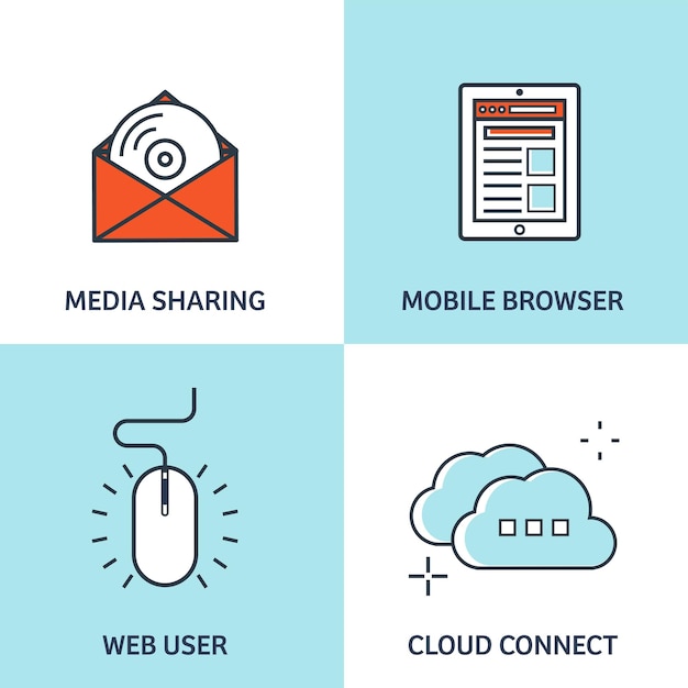 Vector illustration Flat background Coding programming SEO Search engine optimization App development creation Software program code and web design