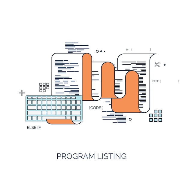 Vector illustration flat computing background programming coding web development and search seo