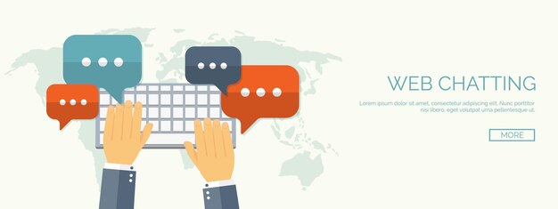 Vector illustration global communication social network chatting emailing sms web calls internet