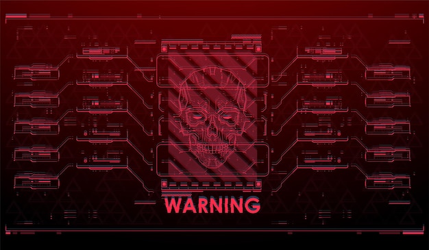 vector illustration hud interface with attention sign security concept abstract technology communication design