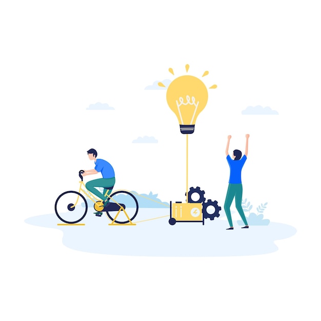 Vector illustration, idea appears, symbol of creativity, thinking, creative ideas, mind