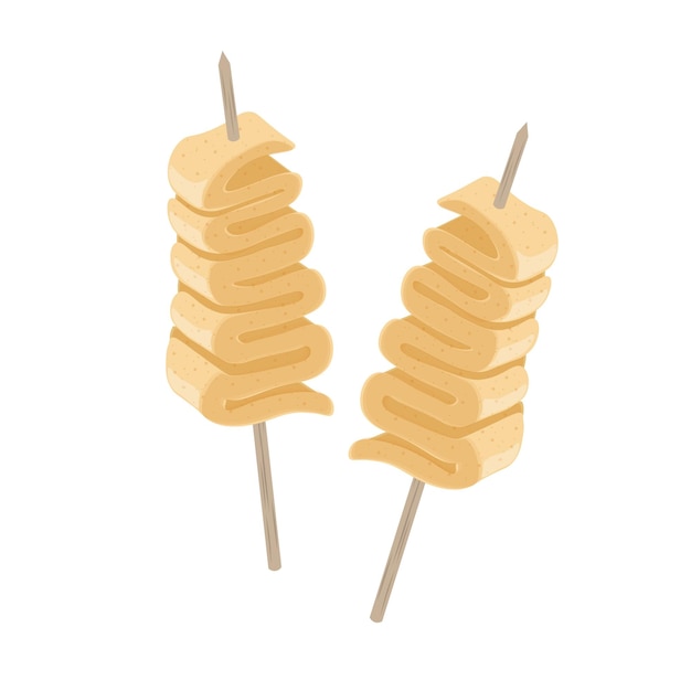 Vector illustration logo Clip art Korean fish cake skewer Odeng isolated