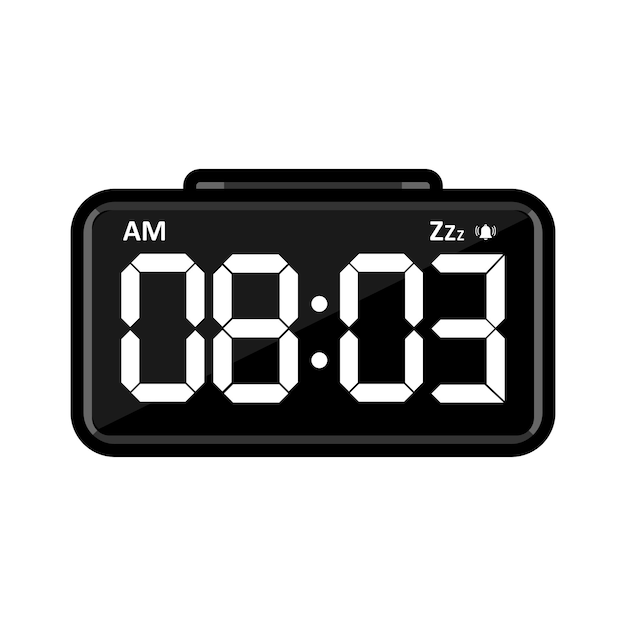 vector illustration of a cute digital clock