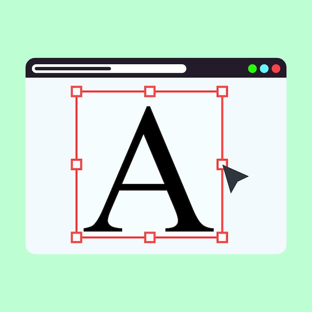 vector illustration of a text editor with cursor