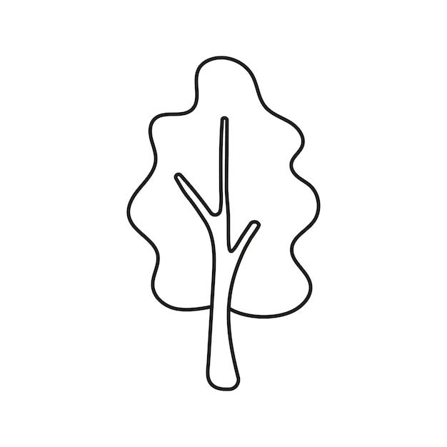 Vector illustration of a tree in doodle style