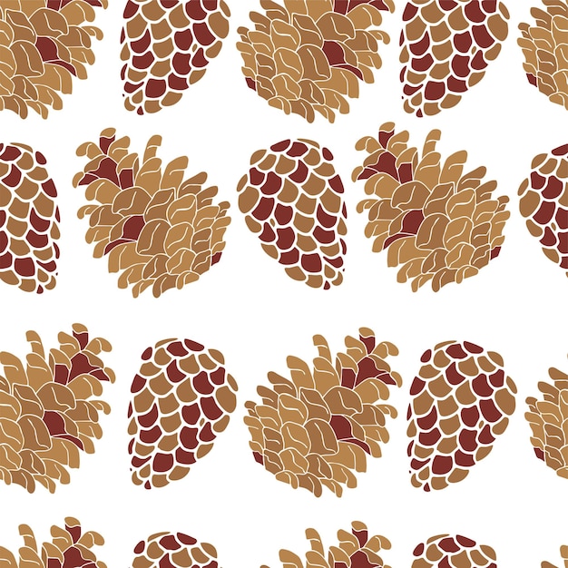 vector illustration of fir cones on a white background for wallpaper covers print