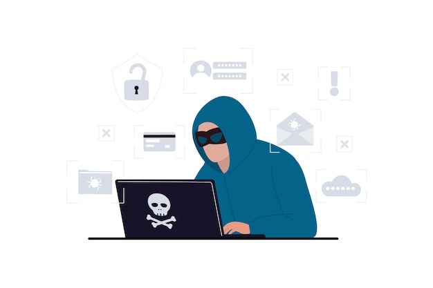 Vector illustration of Hacker logo template