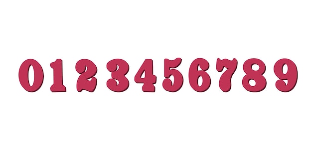 vector illustration of numbers from zero to 9 a set of handdrawn figures