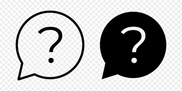 Vector illustration of Question Mark Bubble icon set isolated on transparent background