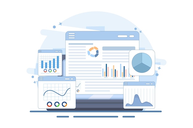 vector illustration of study concept for market expansion or Financial report or investment data