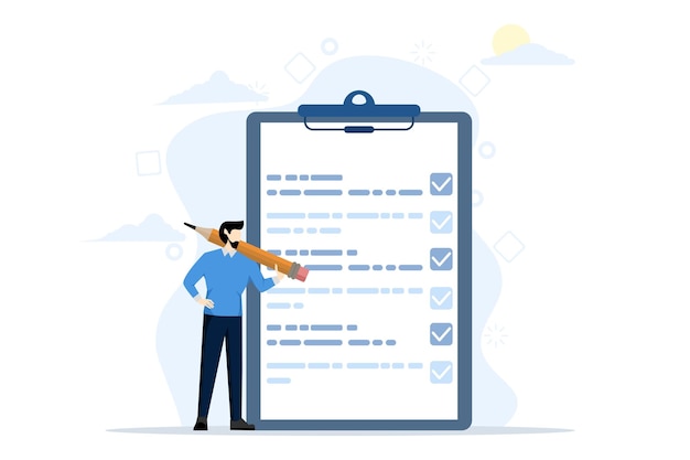 vector illustration of the concept of getting things done or completing a task or business achieveme