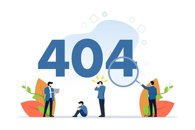vector illustration of website concept displaying 404 internet connection problem message