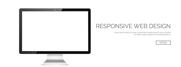 Vector illustration Realistic computer monitor