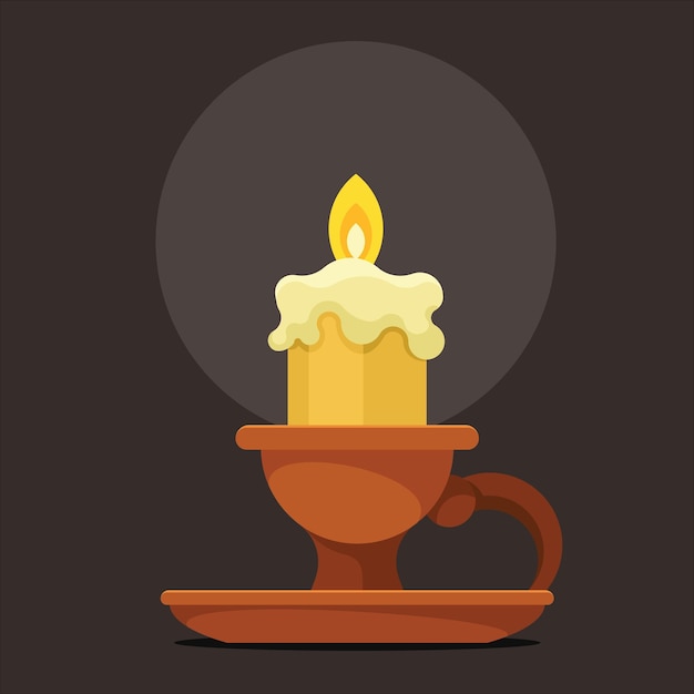 vector image of a candelabrum with a candle isolated on transparent background