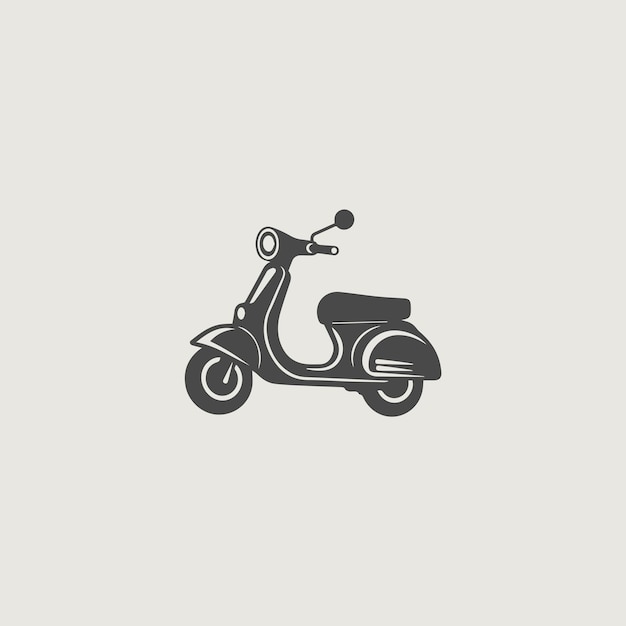 Vector image of a simple logo that symbolically uses a scooter
